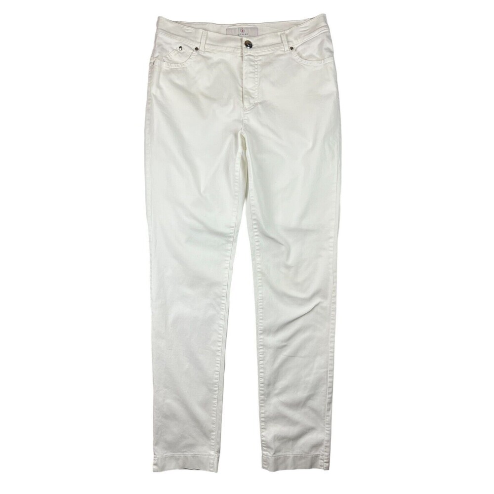Dismero Italy Jeans Women's Size 32 Mid-Rise Tapered leg Pants  White Twill